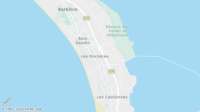 Carte de la zone d'intervention à Barbâtre