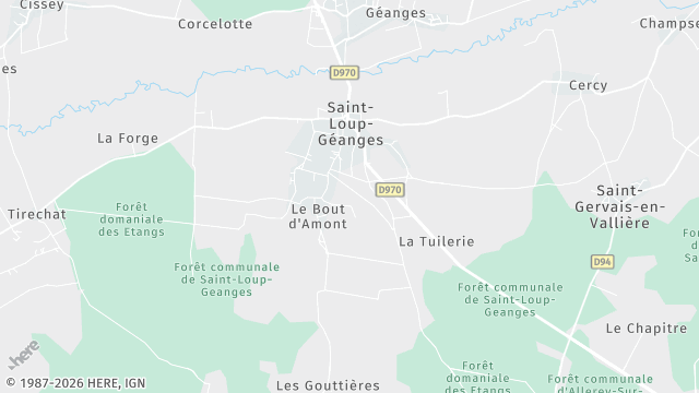 Carte de la zone d'intervention à Saint-Loup-Géanges