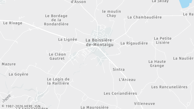 Carte de la zone d'intervention à La Boissière-de-Montaigu