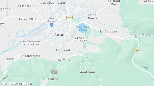 Carte de la zone d'intervention à Autun