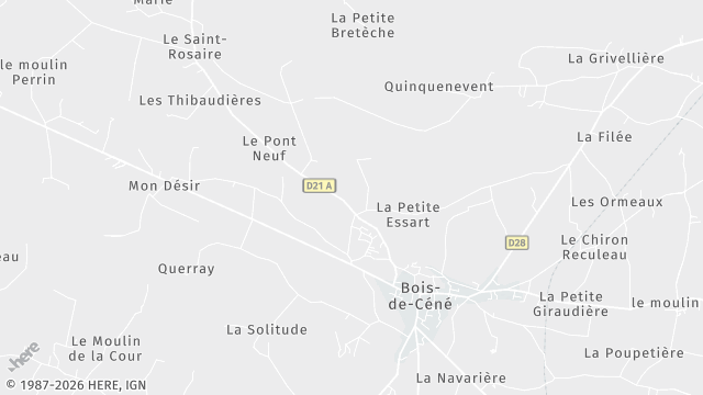 Carte de la zone d'intervention à Bois-de-Céné