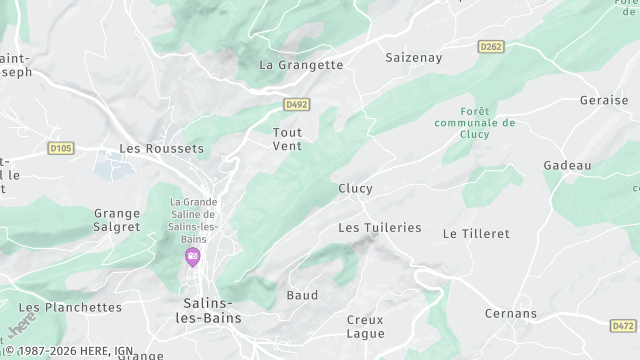 Carte de la zone d'intervention à Salins-les-Bains