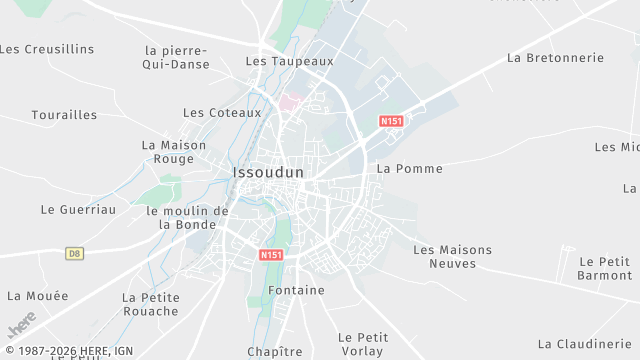 Carte de la zone d'intervention à Issoudun