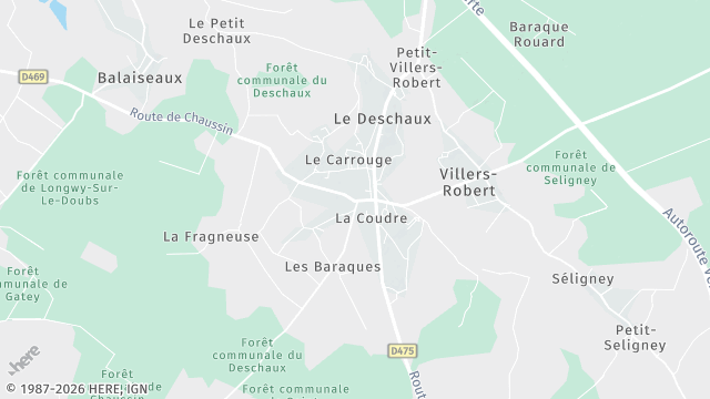 Carte de la zone d'intervention à Le Deschaux