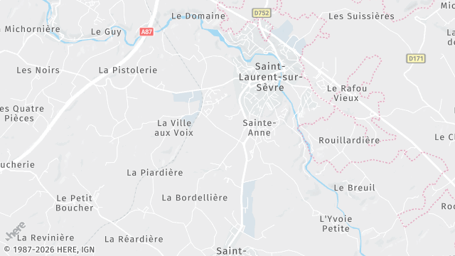 Carte de la zone d'intervention à Saint-Laurent-sur-Sèvre