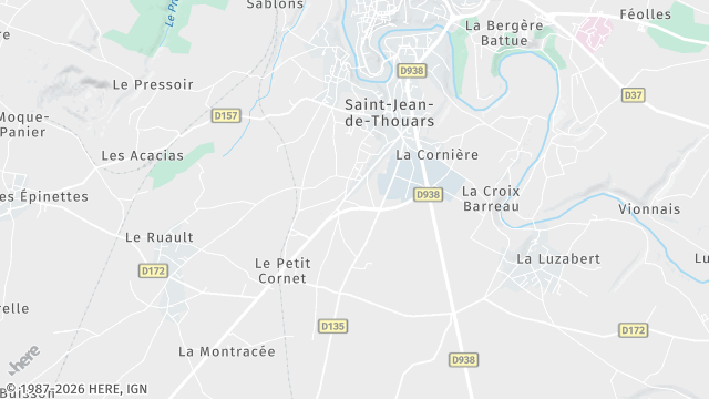 Carte de la zone d'intervention à Saint-Jean-de-Thouars