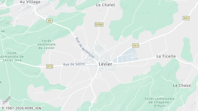 Carte de la zone d'intervention à Levier