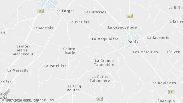 Carte de la zone d'intervention à Paulx