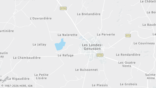 Carte de la zone d'intervention à Les Landes-Genusson