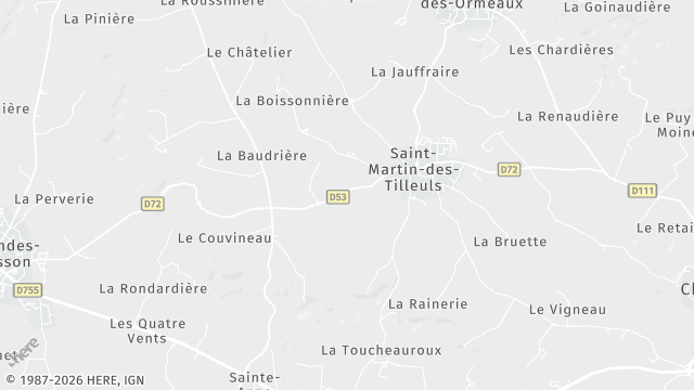 Carte de la zone d'intervention à Saint-Martin-des-Tilleuls