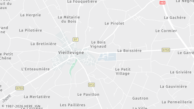 Carte de la zone d'intervention à Vieillevigne