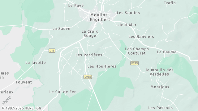 Carte de la zone d'intervention à Moulins-Engilbert