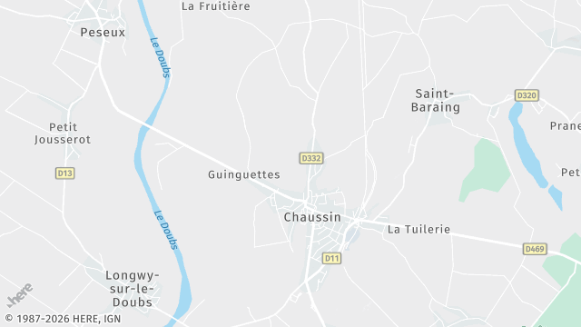 Carte de la zone d'intervention à Chaussin