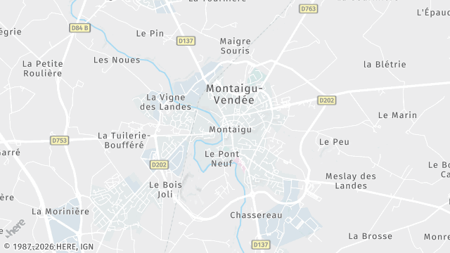 Carte de la zone d'intervention à Montaigu-Vendée