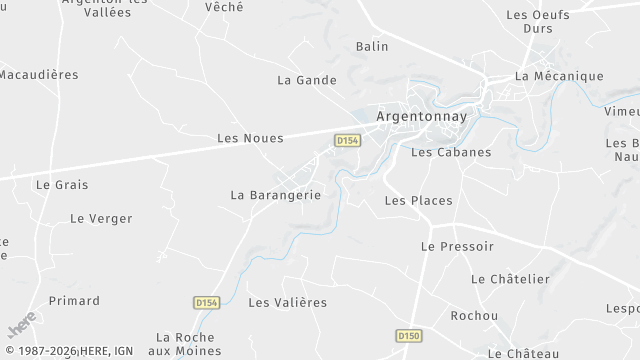 Carte de la zone d'intervention à Argentonnay