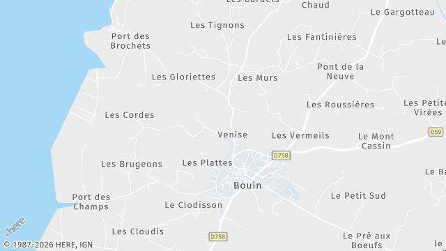 Carte de la zone d'intervention à Bouin