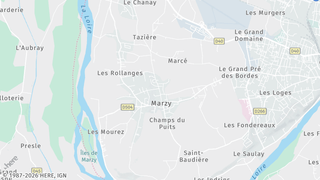 Carte de la zone d'intervention à Marzy