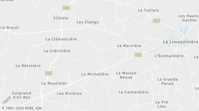 Carte de la zone d'intervention à La Limouzinière