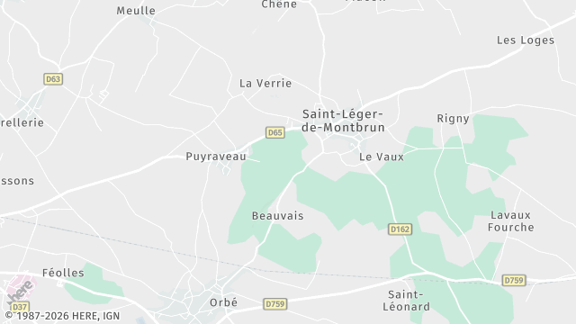 Carte de la zone d'intervention à Saint-Léger-de-Montbrun