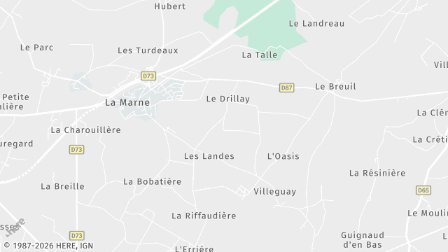 Carte de la zone d'intervention à La Marne