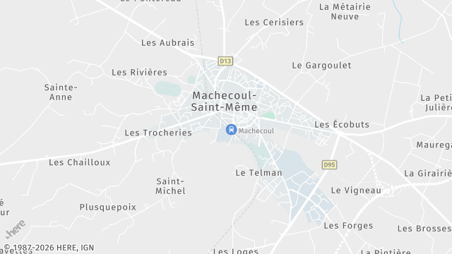 Carte de la zone d'intervention à Machecoul-Saint-Même