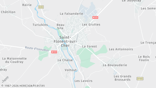Carte de la zone d'intervention à Saint-Florent-sur-Cher