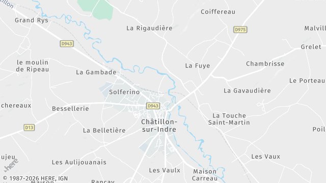 Carte de la zone d'intervention à Châtillon-sur-Indre