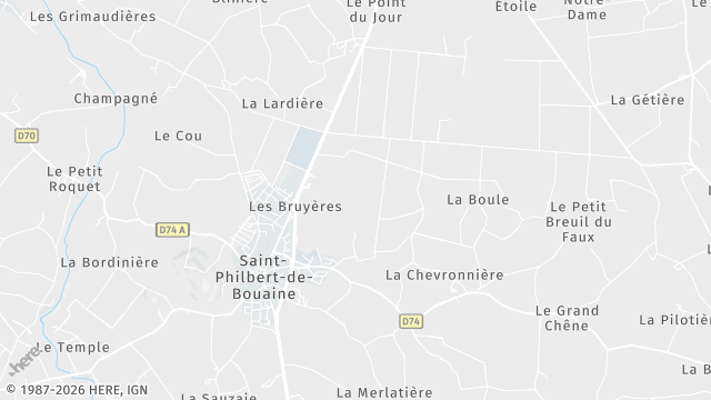 Carte de la zone d'intervention à Saint-Philbert-de-Bouaine