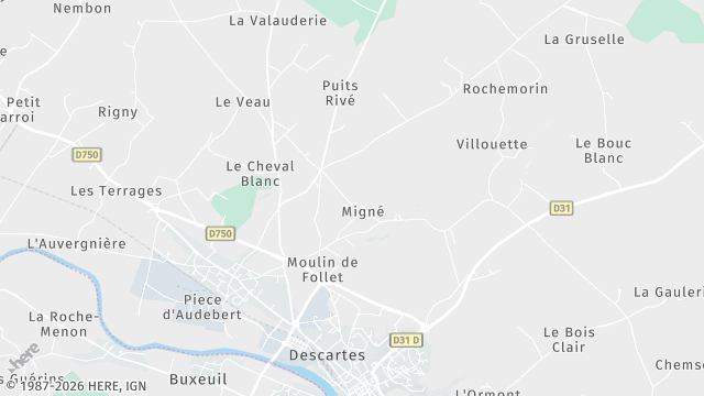 Carte de la zone d'intervention à Descartes