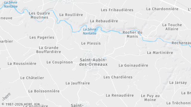 Carte de la zone d'intervention à Saint-Aubin-des-Ormeaux