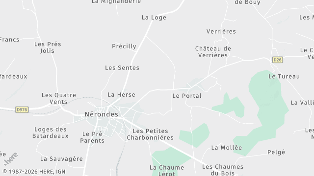 Carte de la zone d'intervention à Nérondes
