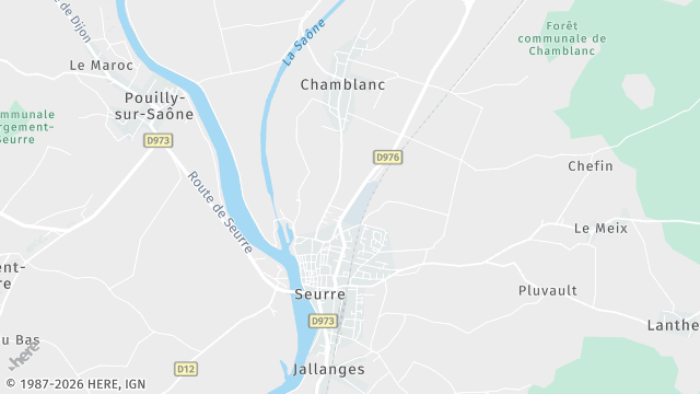 Carte de la zone d'intervention à Seurre