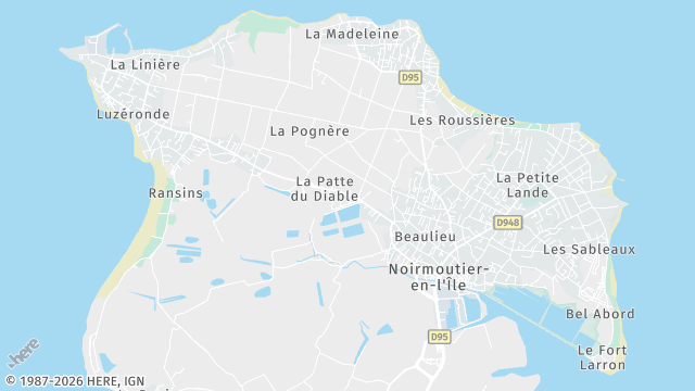 Carte de la zone d'intervention à Noirmoutier-en-l'Île