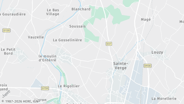 Carte de la zone d'intervention à Sainte-Verge