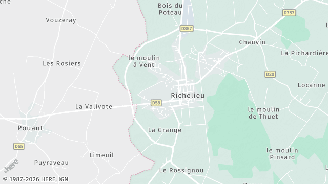 Carte de la zone d'intervention à Richelieu