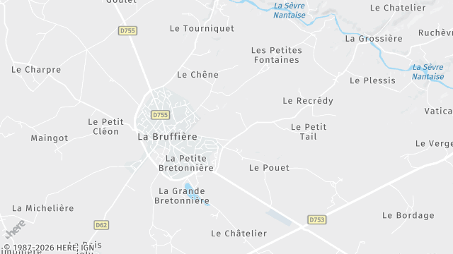 Carte de la zone d'intervention à La Bruffière