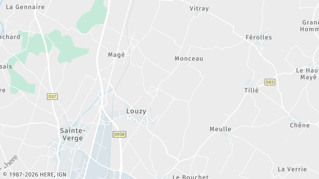 Carte de la zone d'intervention à Louzy
