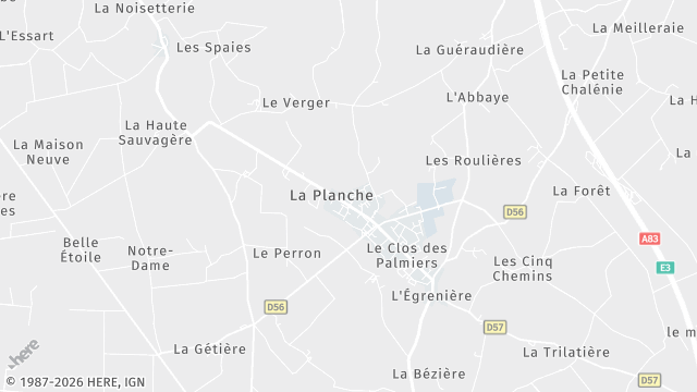 Carte de la zone d'intervention à La Planche