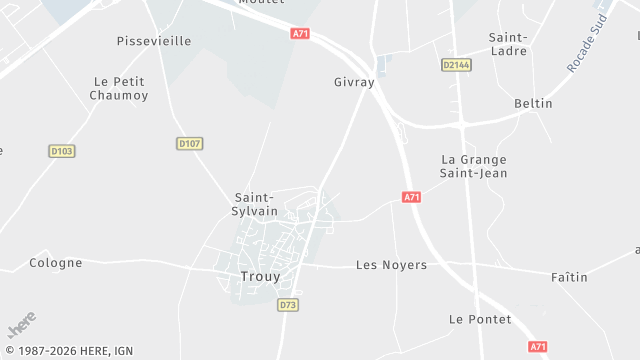 Carte de la zone d'intervention à Trouy