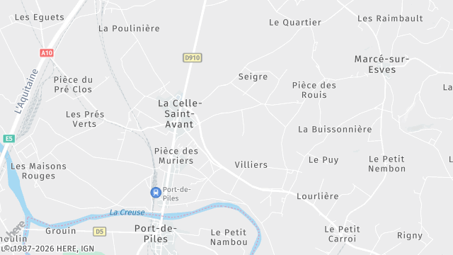 Carte de la zone d'intervention à La Celle-Saint-Avant