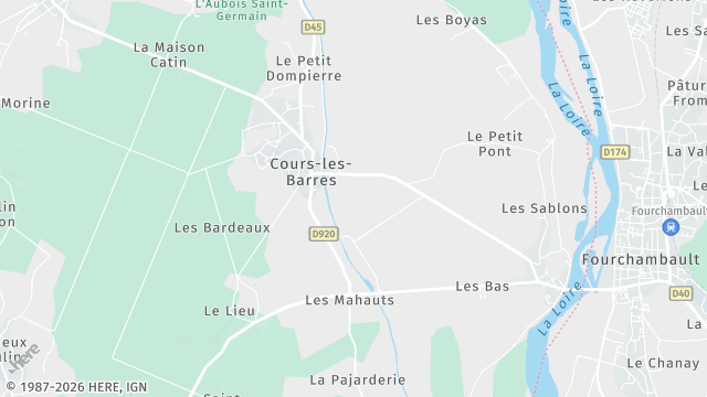 Carte de la zone d'intervention à Cours-les-Barres