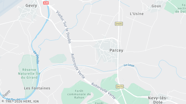 Carte de la zone d'intervention à Parcey