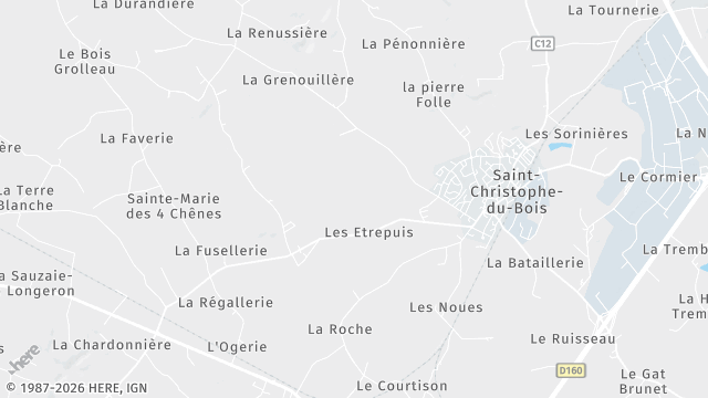 Carte de la zone d'intervention à Saint-Christophe-du-Bois