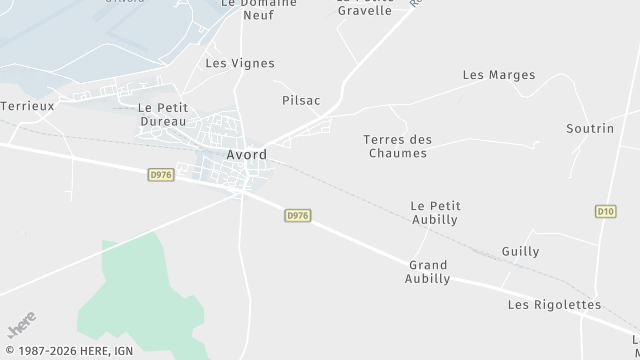 Carte de la zone d'intervention à Avord