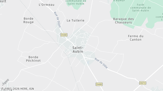 Carte de la zone d'intervention à Saint-Aubin