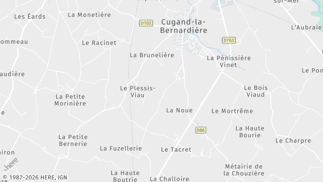 Carte de la zone d'intervention à La Bernardière