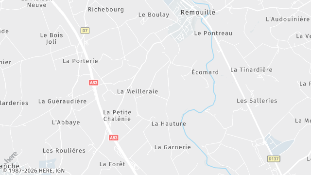 Carte de la zone d'intervention à Remouillé