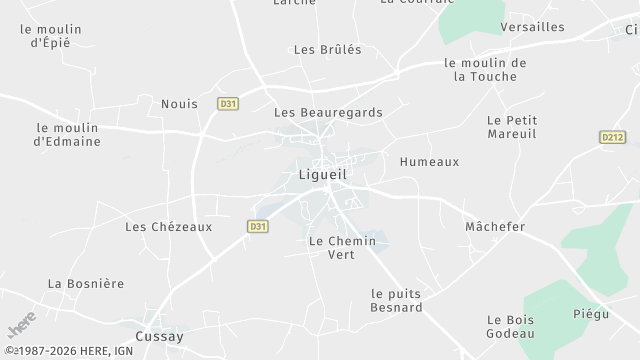 Carte de la zone d'intervention à Ligueil