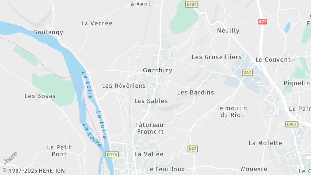 Carte de la zone d'intervention à Garchizy