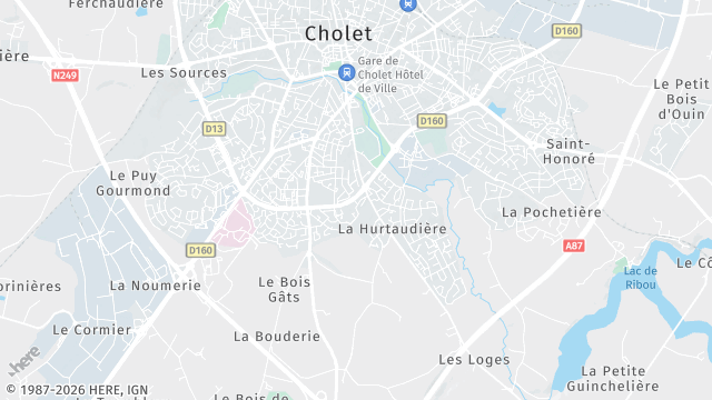 Carte de la zone d'intervention à Cholet
